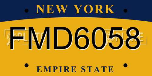 FMD6058 New York License Plate