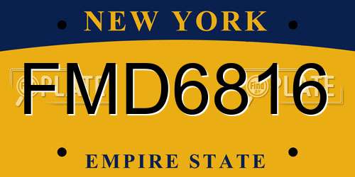 FMD6816 New York License Plate