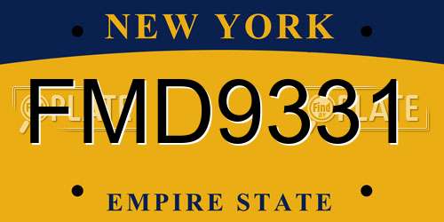 FMD9331 New York License Plate