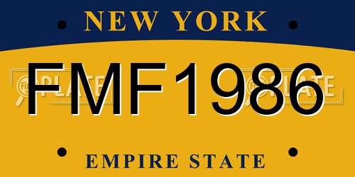 FMF1986 New York License Plate