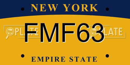 FMF63 New York License Plate