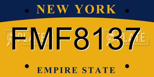 FMF8137 New York License Plate