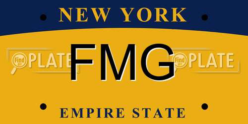 FMG New York License Plate