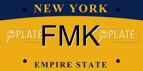 FMK New York License Plate