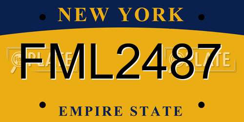 FML2487 New York License Plate
