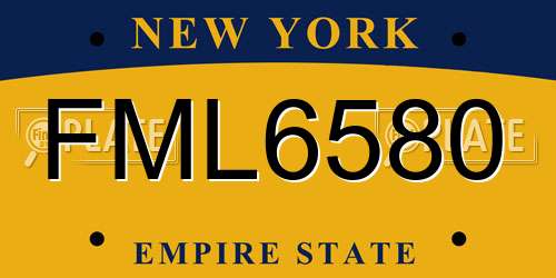 FML6580 New York License Plate