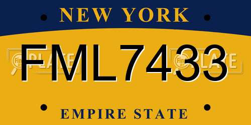 FML7433 New York License Plate