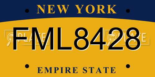 FML8428 New York License Plate