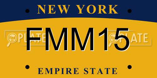 FMM15 New York License Plate