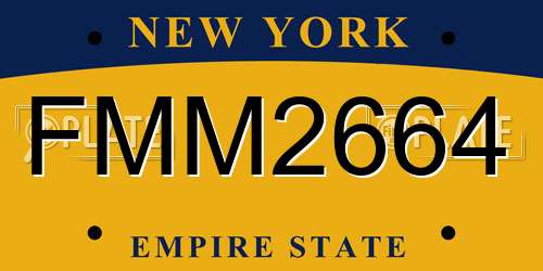 FMM2664 New York License Plate
