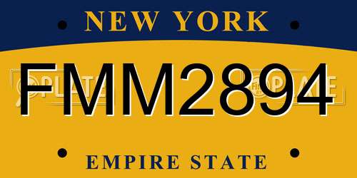 FMM2894 New York License Plate