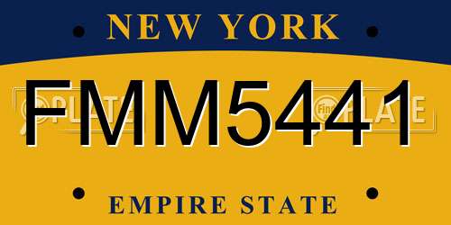 FMM5441 New York License Plate