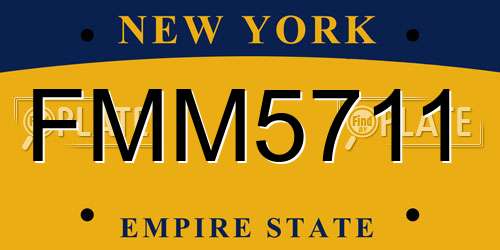 FMM5711 New York License Plate