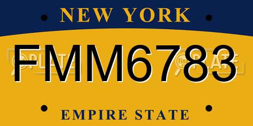 FMM6783 New York License Plate