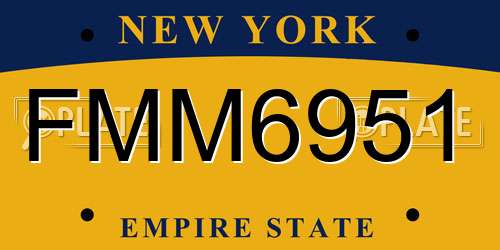FMM6951 New York License Plate