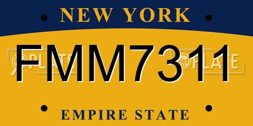 FMM7311 New York License Plate
