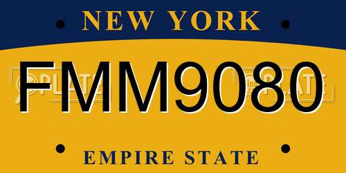 FMM9080 New York License Plate