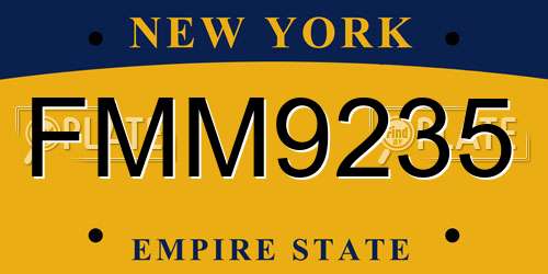 FMM9235 New York License Plate