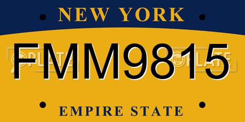FMM9815 New York License Plate