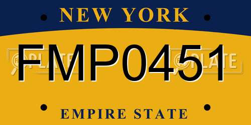 FMP0451 New York License Plate