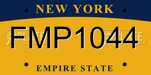FMP1044 New York License Plate