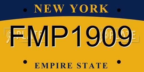 FMP1909 New York License Plate