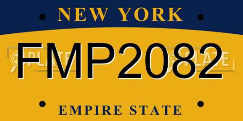 FMP2082 New York License Plate