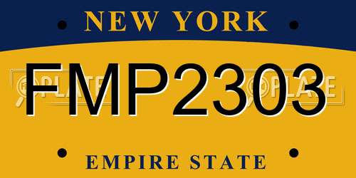 FMP2303 New York License Plate