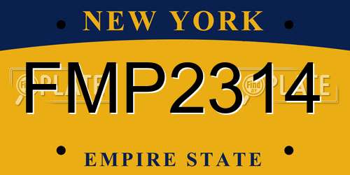 FMP2314 New York License Plate