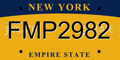 FMP2982 New York License Plate