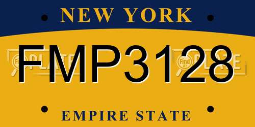 FMP3128 New York License Plate