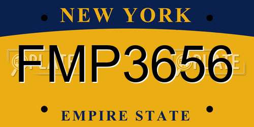 FMP3656 New York License Plate