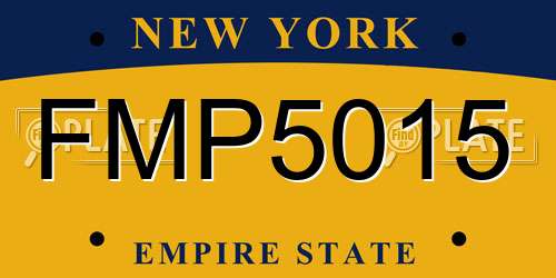 FMP5015 New York License Plate