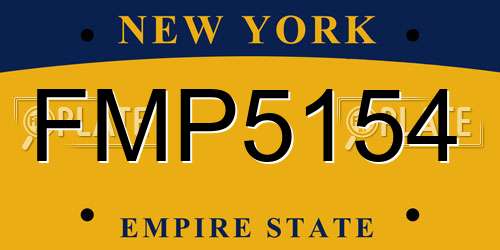 FMP5154 New York License Plate