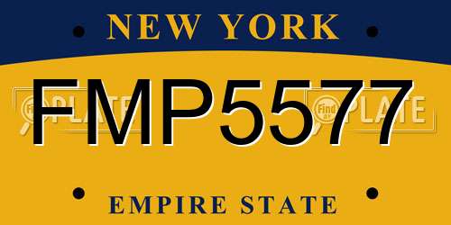 FMP5577 New York License Plate