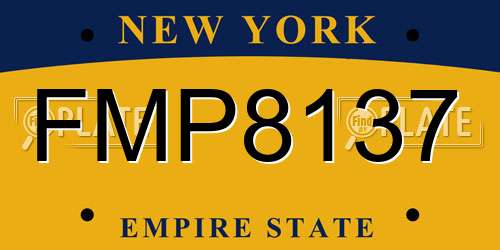 FMP8137 New York License Plate