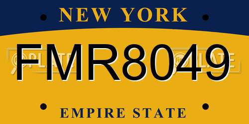 FMR8049 New York License Plate