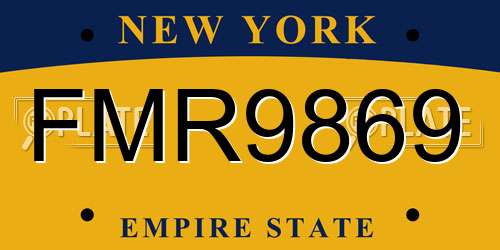 FMR9869 New York License Plate