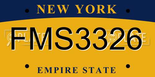 FMS3326 New York License Plate