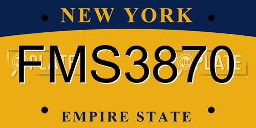 FMS3870 New York License Plate