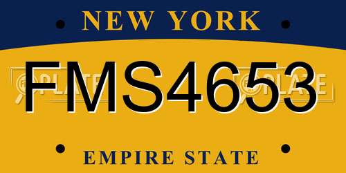 FMS4653 New York License Plate