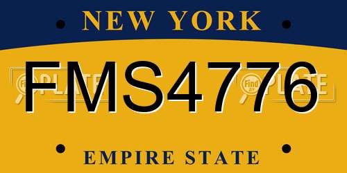 FMS4776 New York License Plate