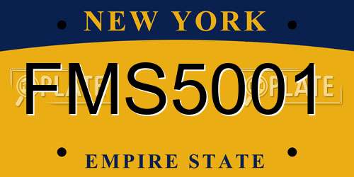 FMS5001 New York License Plate