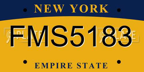 FMS5183 New York License Plate