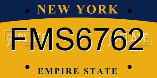 FMS6762 New York License Plate
