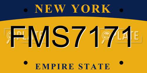 FMS7171 New York License Plate