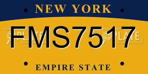 FMS7517 New York License Plate