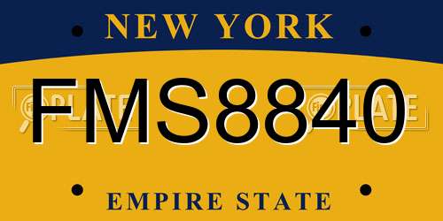 FMS8840 New York License Plate