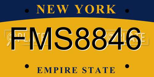 FMS8846 New York License Plate