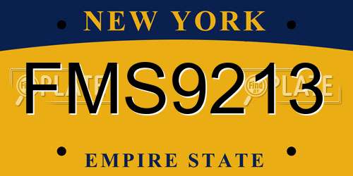 FMS9213 New York License Plate
